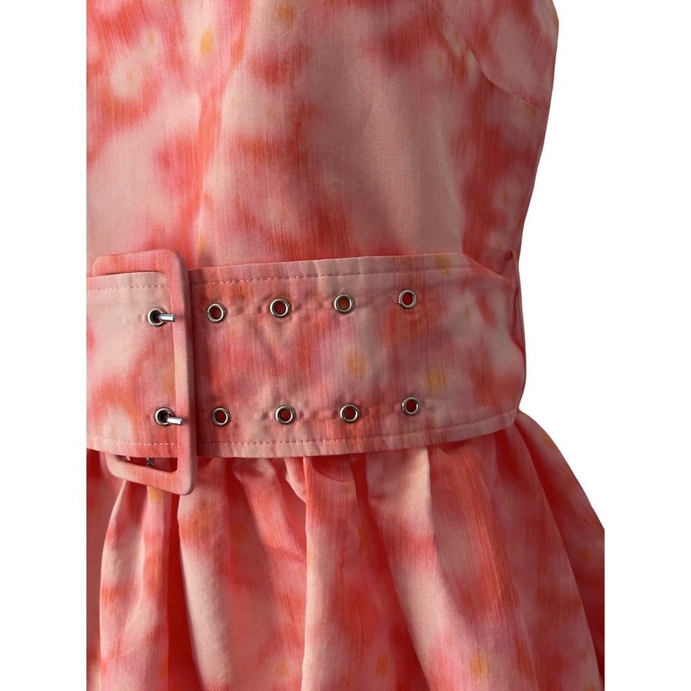 Molly Goddard Abstract Floral Tie Dye Tent Dress Pink Orange Princess Garden 2 - Picture 8 of 16